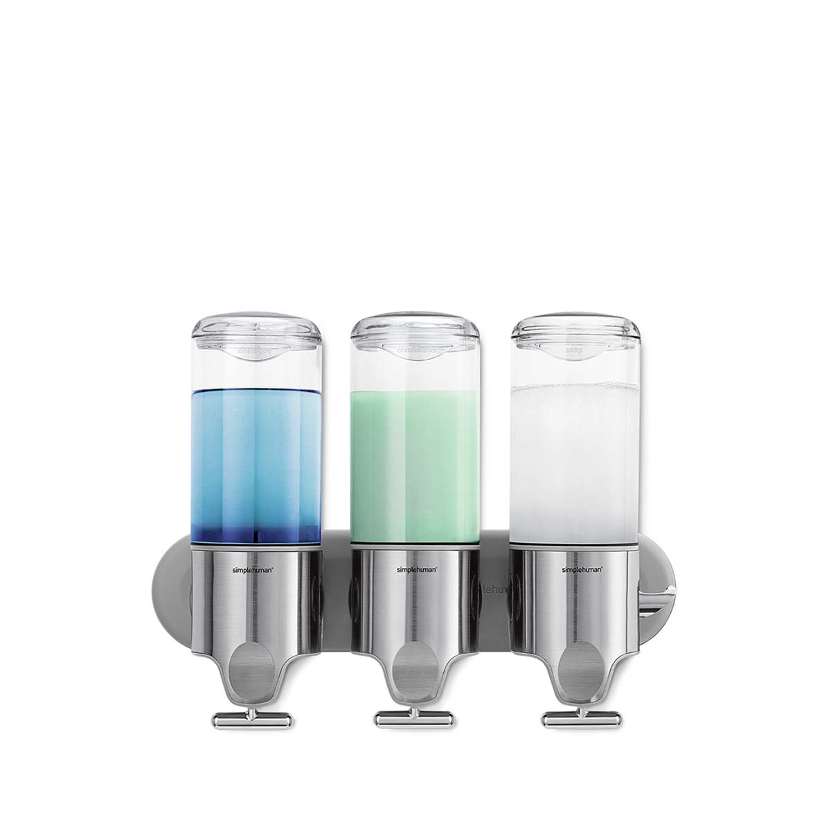 simplehuman triple wall mount soap pumps