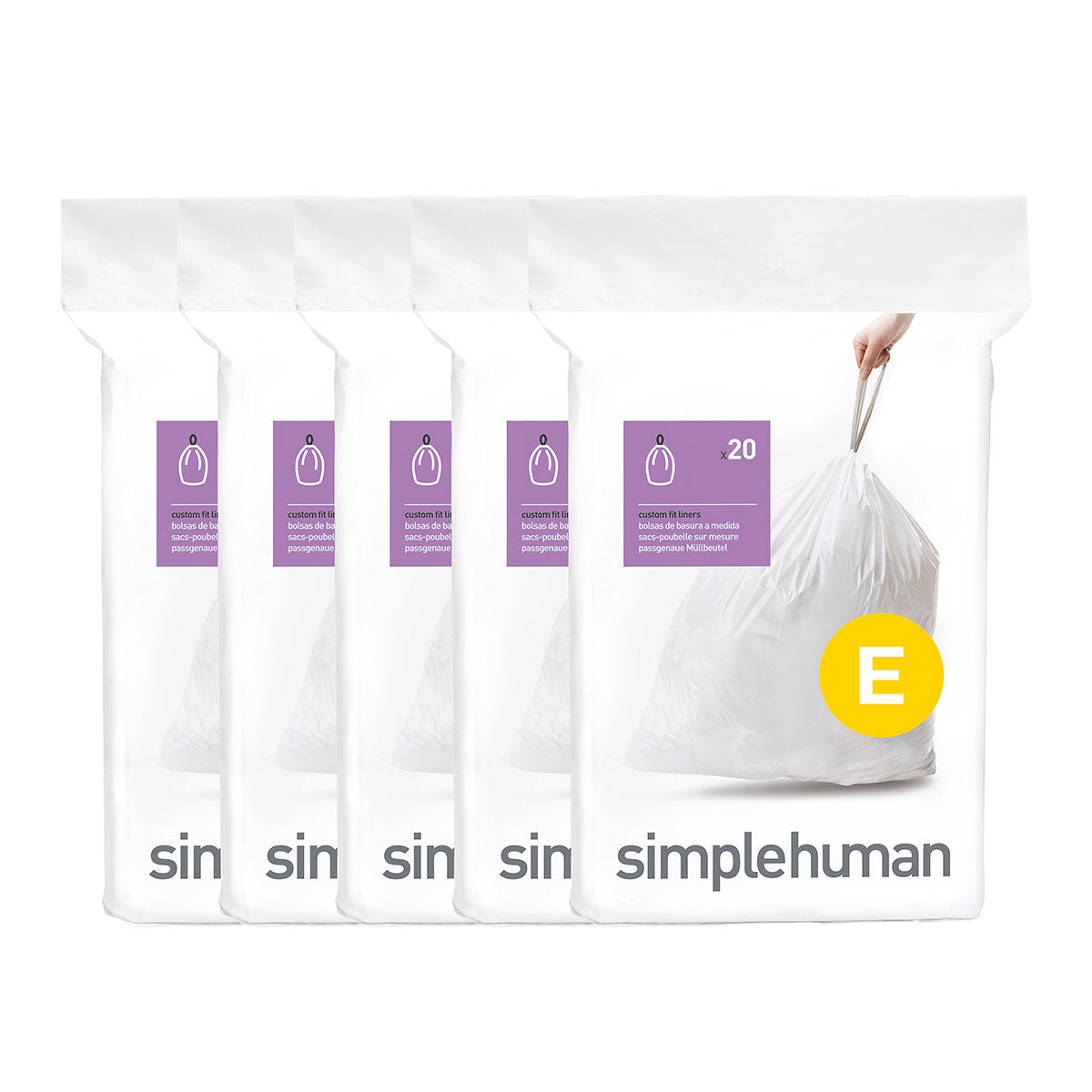 simplehuman Custom Fit Liners - Code J 240 Pack