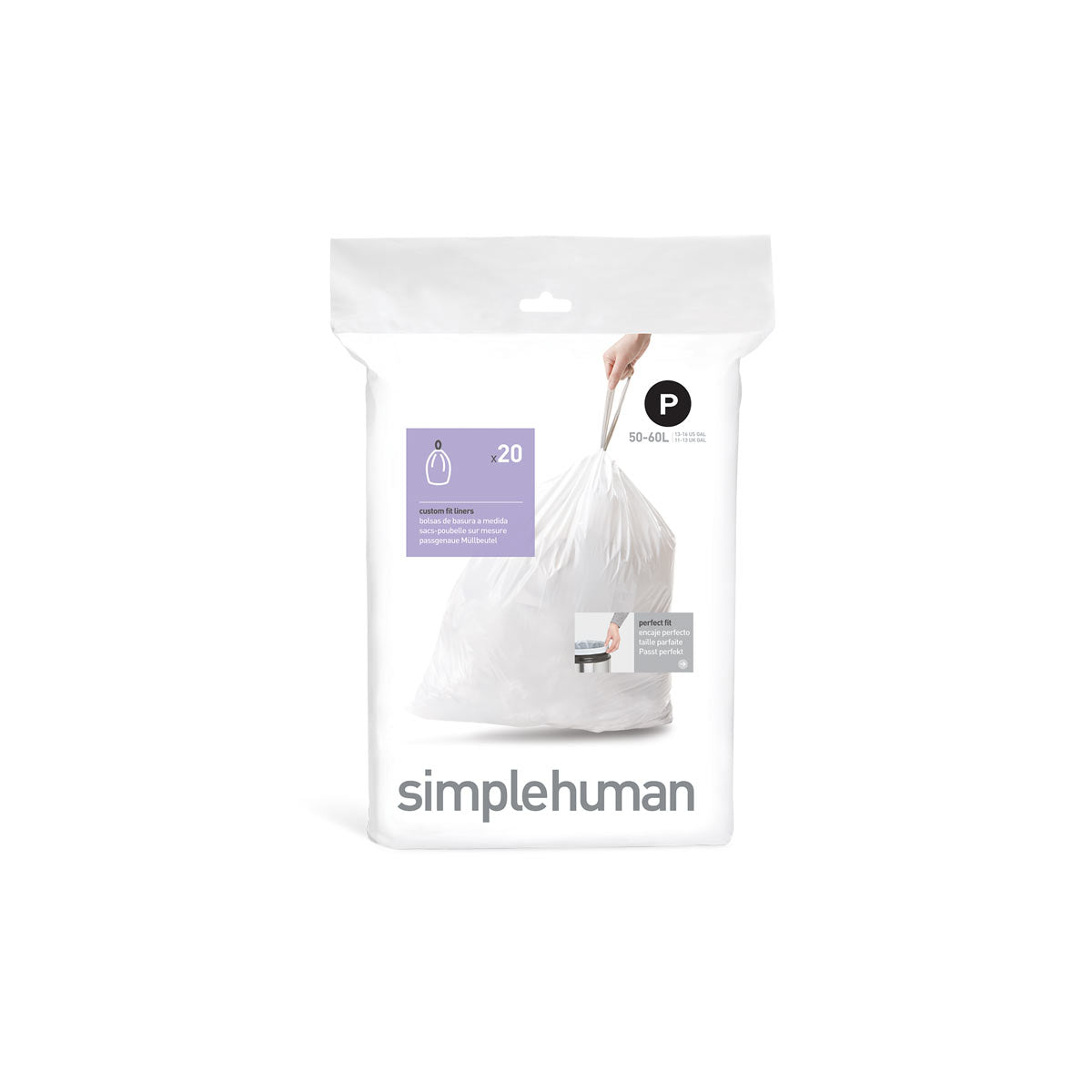 simplehuman Custom Fit 1.18 mil Can Liners Code P 13 16 Gallons50