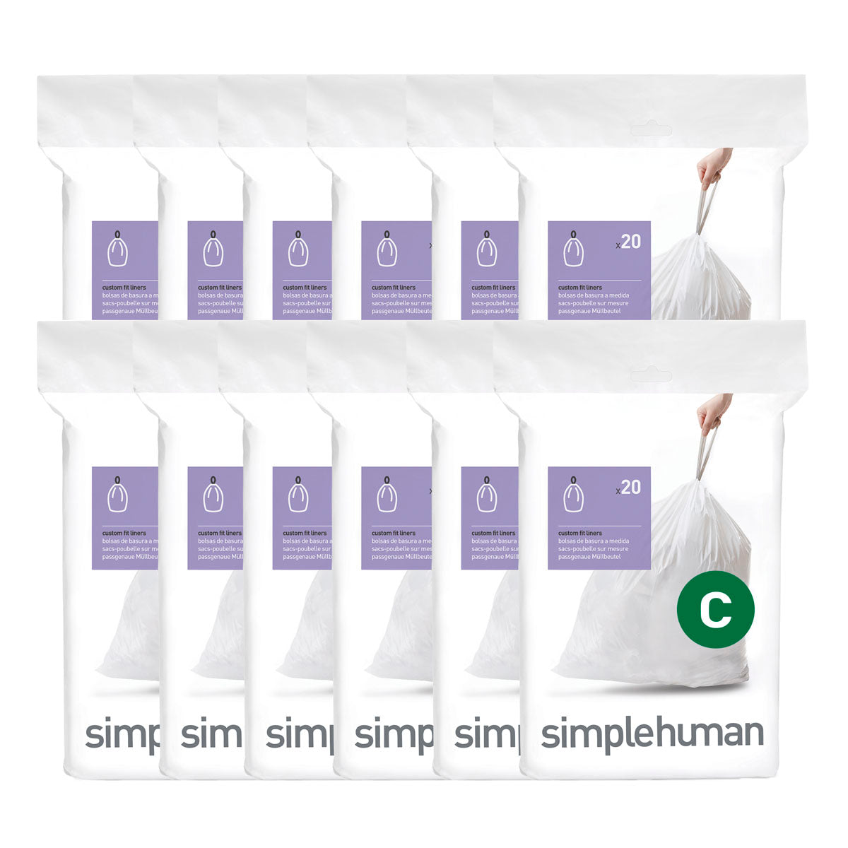 Simplehuman Bin Trash Can Bags Liners New 6 Litres Size B Box Pack of 30  Bags