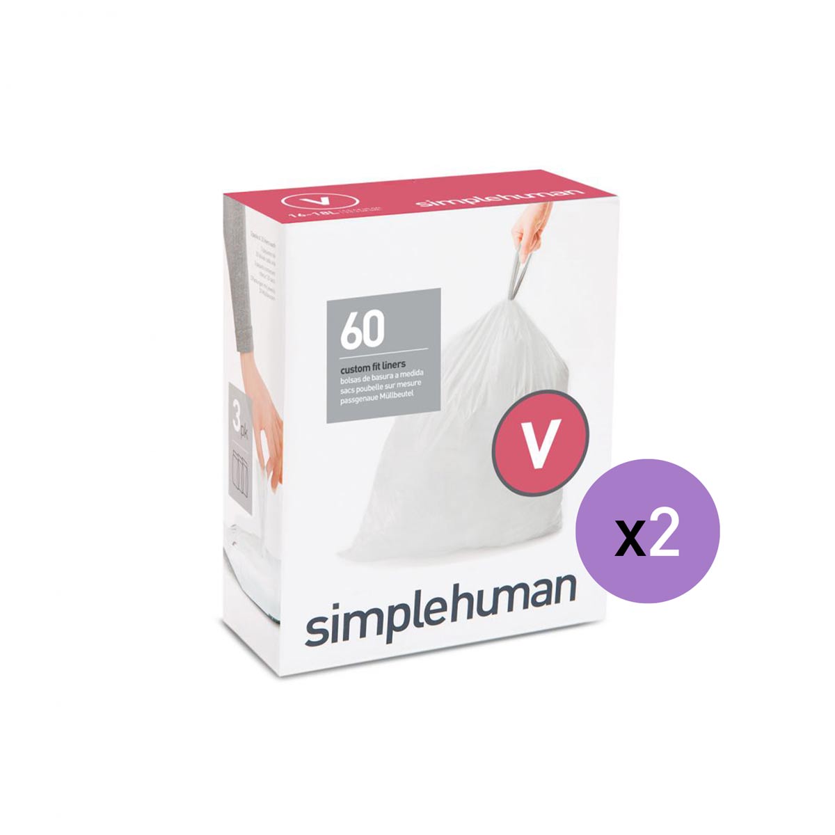 simplehuman custom fit liners - code R 240 pack