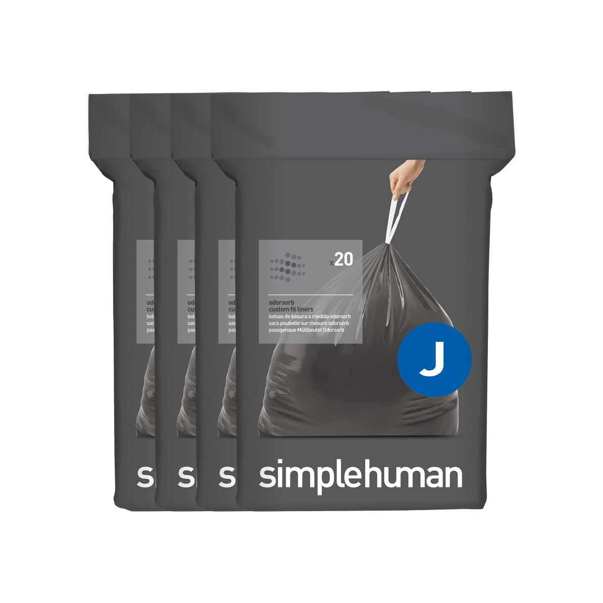 simplehuman code J odorsorb custom fit liners