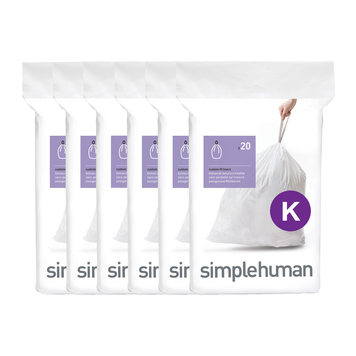 Code K 240 Pack Custom Fit Liners Recycling Blue simplehuman