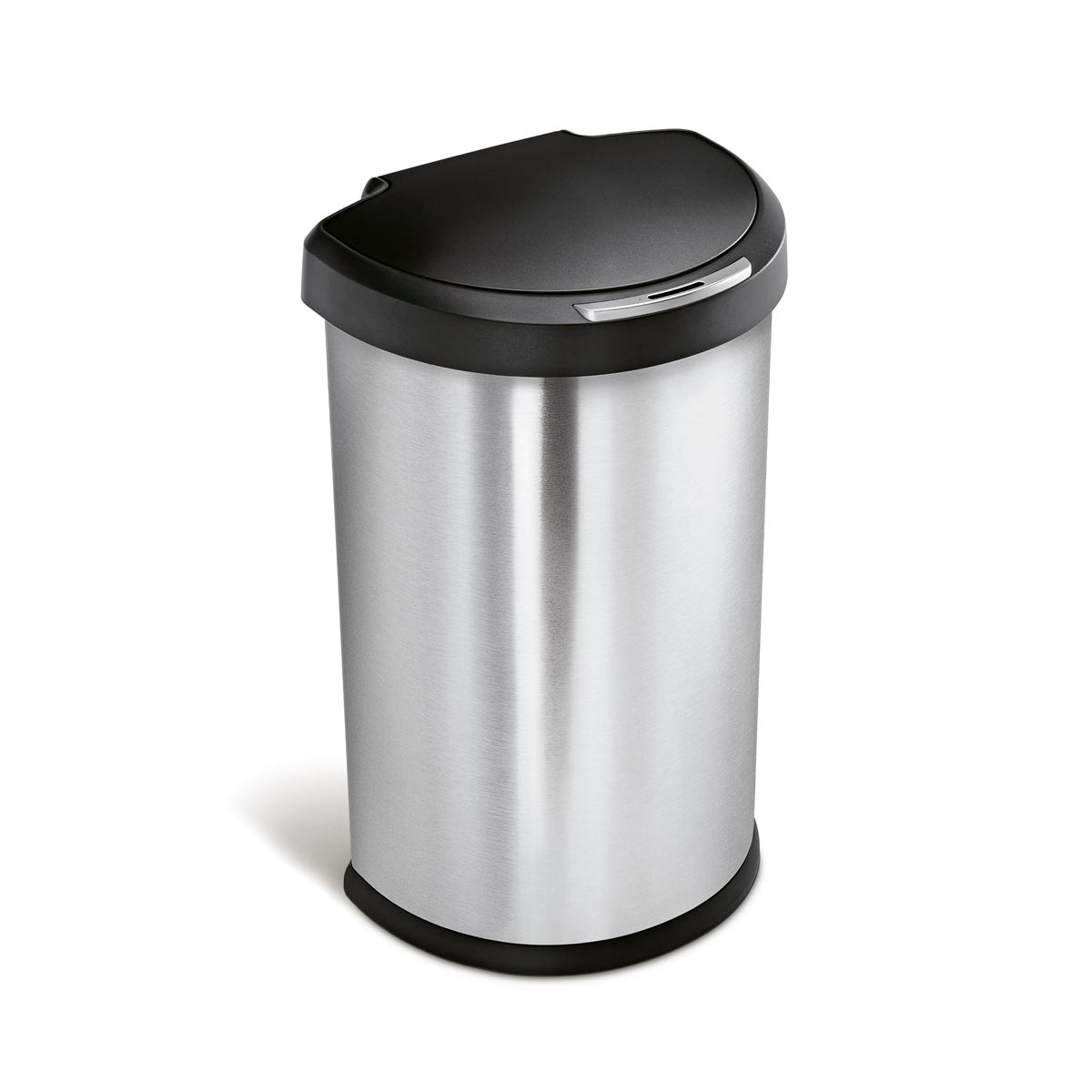 simplehuman 45 litre semi-round sensor can, fingerprint-proof stainless steel plastic lid