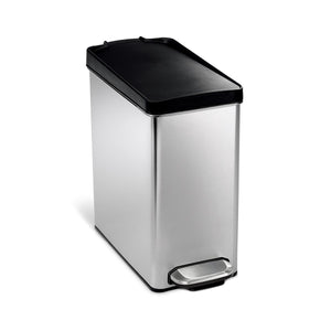 simplehuman 40L Slim Touch Bar Trash Can Brushed Stainless Steel