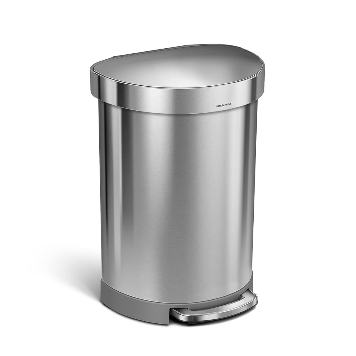 simplehuman 60L semi-round step can with liner rim 