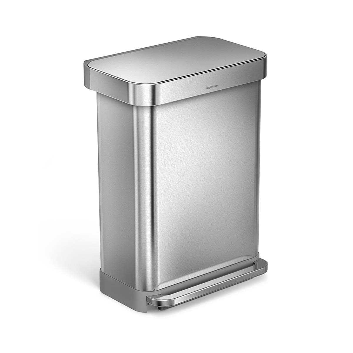 simplehuman 55L rectangular step can with liner pocket 