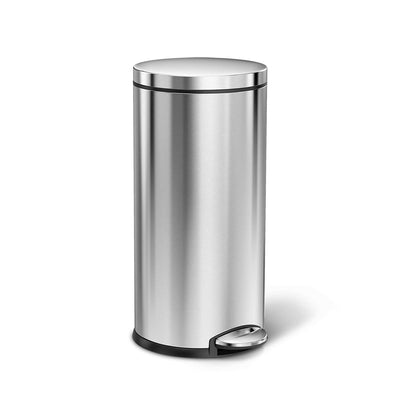 simplehuman 55L Rectangular Step Can and 4.5L Round Step Can with Odorsorb