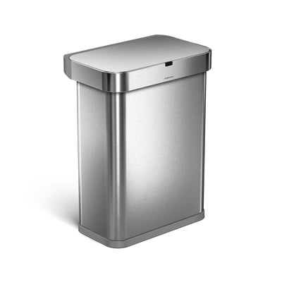 simplehuman 58 litre rectangular sensor can with voice control