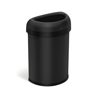 80L semi-round open canmatte black