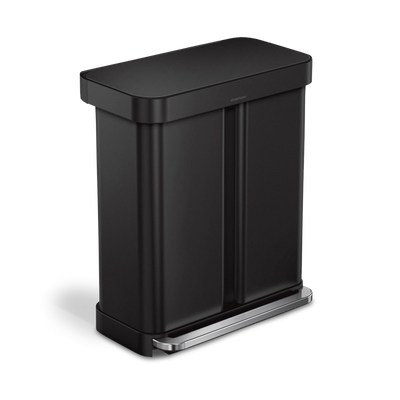 58L dual compartment  rectangular step canmatte black