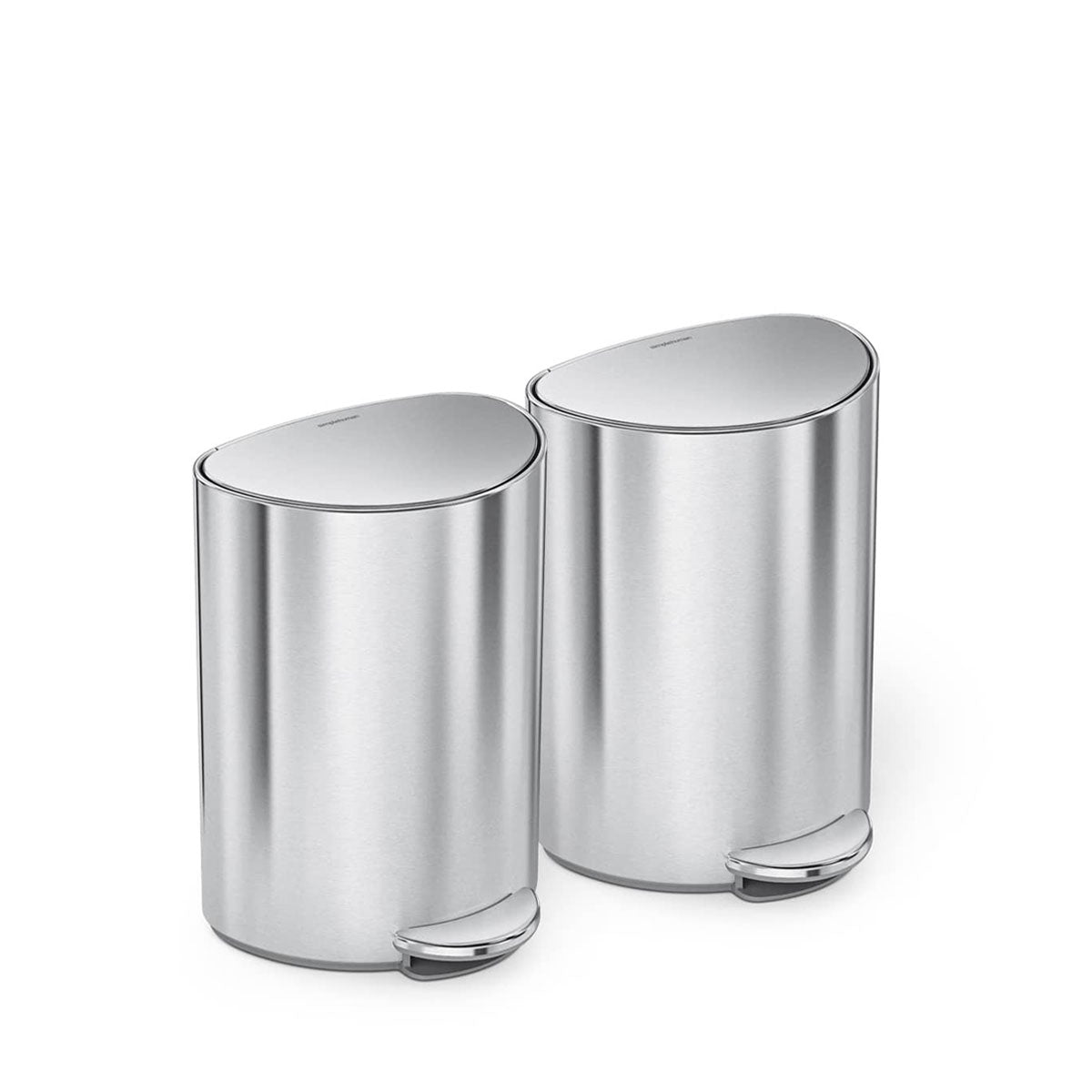 6L semi-round step can, 2-pack