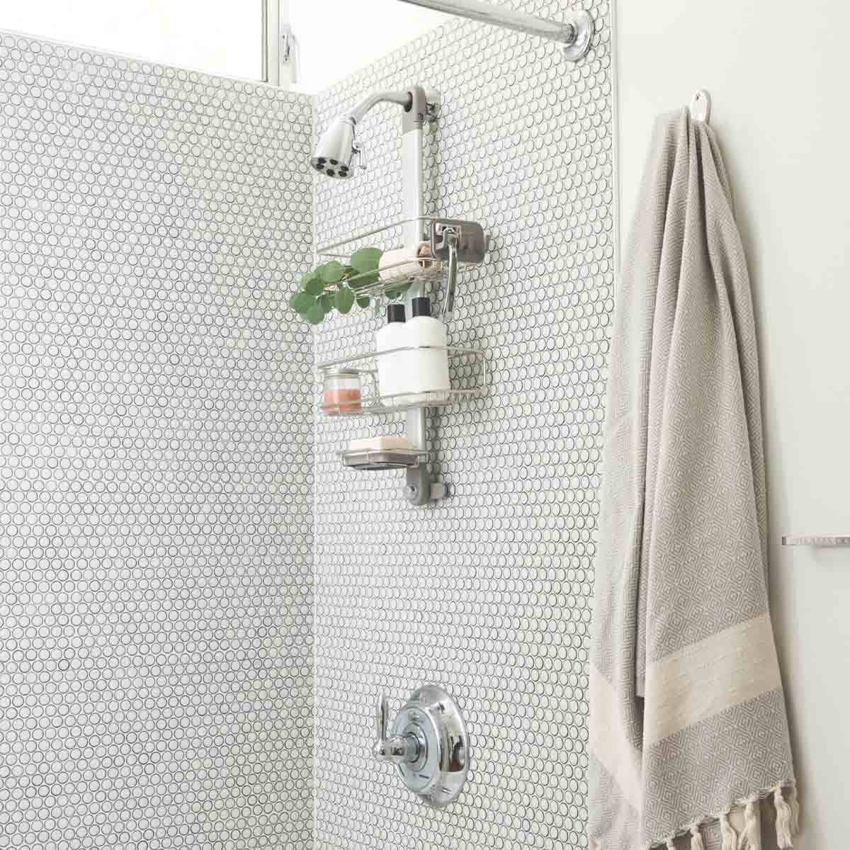 Adjustable Shower Caddy, Stainless Steel and on sale Anodized Aluminum