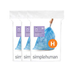 simplehuman Custom Fit Can Liners 0.03 mil 1.2 Gallons White Pack