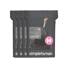 simplehuman Code M Custom Fit Drawstring Trash Bags in Dispenser Packs, 60  Count, 45 Liter / 11.9 Gallon, White