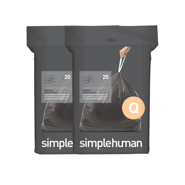 simplehuman Code Q 17-Gallons White Plastic Kitchen Drawstring