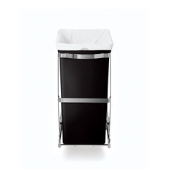  simplehuman 35 Liter / 9.3 Gallon Dual Compartment Under  Counter Kitchen Cabinet Pull-Out Recycling Bin and Trash Can & Code G  Custom Fit Drawstring Trash Bags, 60 Pack, White, 60 Count 
