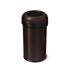 simplehuman Bullet Round Metal Open Trash Can 30 Gallons 32 516 x 18 1516  Brushed Stainless Steel - Office Depot