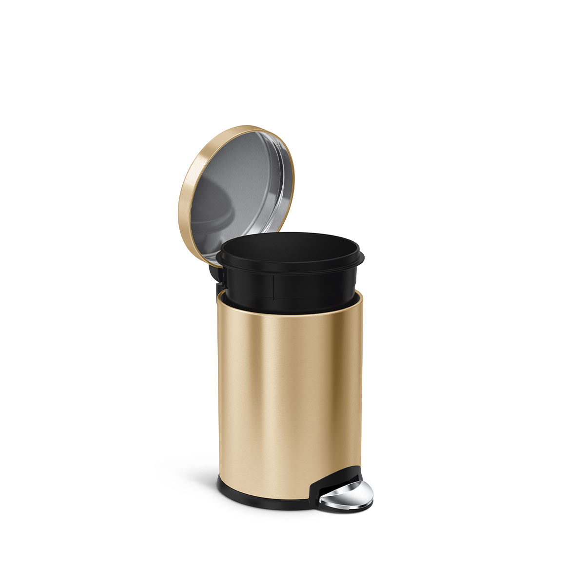 Simplehuman hello kitty outlets 4.5 Liter white round trash can with gold acents