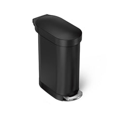 Simplehuman 45 Liter 12 Gallon Black Plastic Step On Trash Can