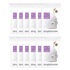 simplehuman Code F Custom Fit Drawstring Trash Bags in Dispenser Packs, 100  Count, 25-30 Liter / 6.6-8 Gallon, White