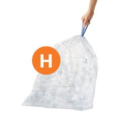 simplehuman Code H Custom Fit Drawstring Trash Bags in Dispenser Packs, 60  Count, 30-35 Liter / 8-9.2 Gallon, White : Health & Household 