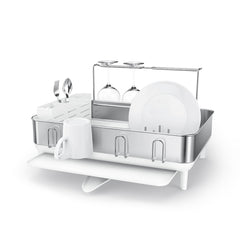 Simplehuman Compact Steel Frame Dish Rack Brushed Stainless Steel White :  Target