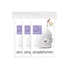 simplehuman Code Q Odorsorb Custom Fit Drawstring Odor Absorbing Trash Bags  in Dispenser Packs, 50-65 Liter / 13-17 Gallon, 40 Liners 