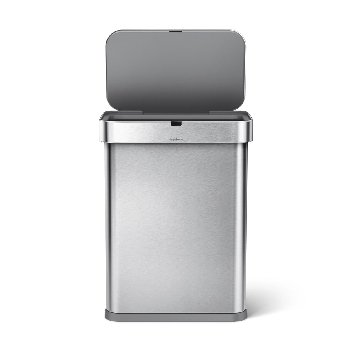 58L rectangular sensor can with voice and motion control - brushed finish - lid open image